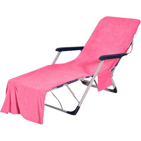 Housse De Chaise Longue - En Microfibre - Avec Poches Latérales Et Anneaux De Fixation - Pour Plage Piscine Jardin Hôtel - 73 X 210 Cm - 1 Pièce (1/5)