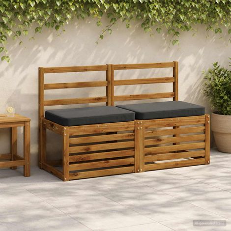 vidaXL Cojines para banco de 2 piezas VUGHT 2 pcs 100% Poliéster (1/5)