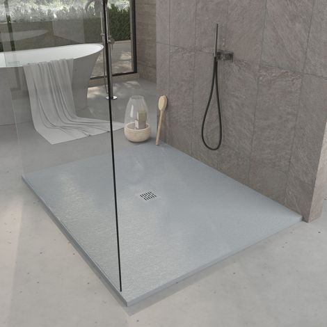 Plato de ducha Resina - Ancho 120  - Gris Cemento Ral-7040 - 120x130 cm (1/4)