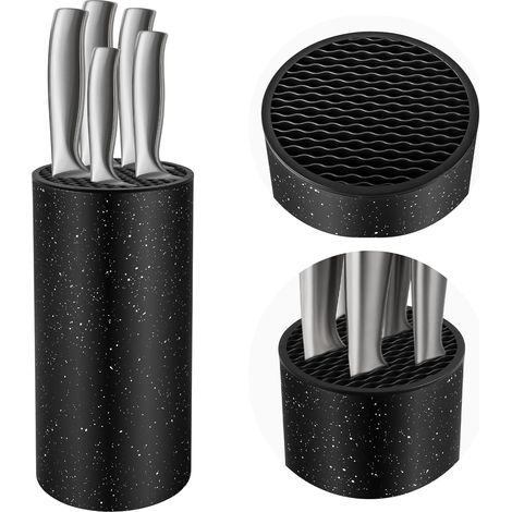 Bloc Couteaux de Cuisine Universel sans Couteaux Porte Couteaux Amovible et Facile à Nettoyer pour un Gain de Place Optimal Cuisine Gain de Place Noir (1/5)