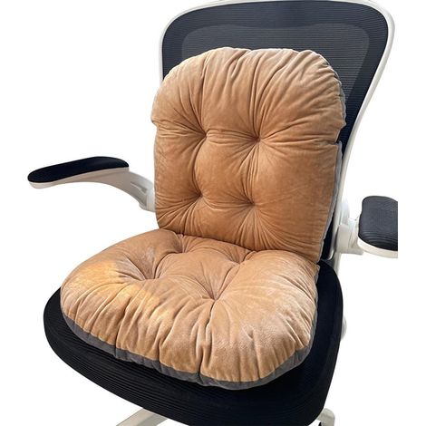 Coussin lombaire - Coussin pour chaise de bureau - Coussin pour le dos et les fesses 43 x 43 cm - Coussin pour siège auto - Coussins pour chaises de salle à manger, de jeux ou d'extérieur - Orange (1/4)