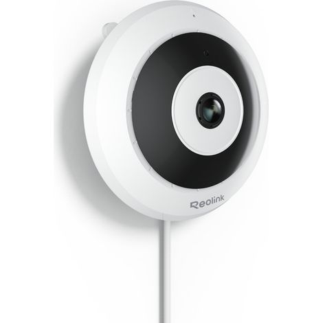 Reolink 3K 6MP Caméra de Surveillance PoE intérieur, Caméra fisheye, Panorama 360°, Détection Intelligente, Audio Bidirectionnel, Installation au Plafond/Mur/Bureau, Plusieurs Affichage,FE-P,Blanc