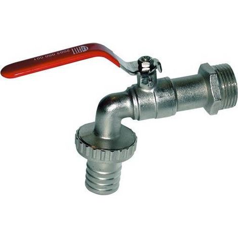 Robinet à boisseau sphérique ,Filetage male 3/4 pouce pas gaz, sortie 1'' , embout male canelé 19mm