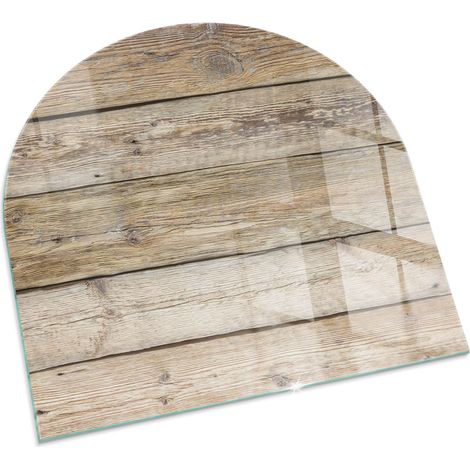 Base décorative Plaque Carrée de protection avec impression sous cheminée pour salon Planches en bois naturel 100x100 cm (1/5)