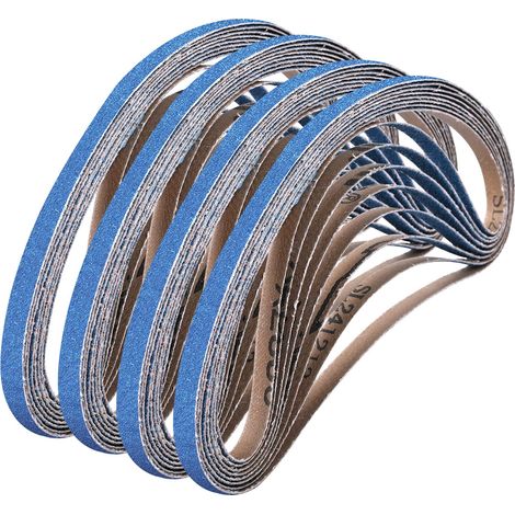 Bandes Abrasives 9 x 533 mm, Lot de 30, Grain 100 pour Ponceuse à Bande – Bois & Métal (1/5)