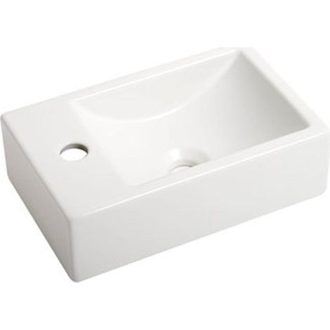 Plieger Houston lave-mains 37x23cm 1 trou de robinet à gauche blanc mat