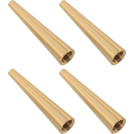 piedini conici in ottone da 60 mm, base in legno, robusti rialzi per mobili, piedini dorati per vassoi da portata e portagioie, supporto stabile per tavolo e decorazioni.