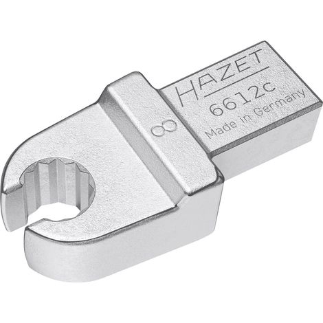 Hazet Einsteck-Ringschlüssel, offen, 9 x 12 mm Einsteck-Vierkant massiv, Außenprofil Doppelsechskant, SW 8 mm (1/2)