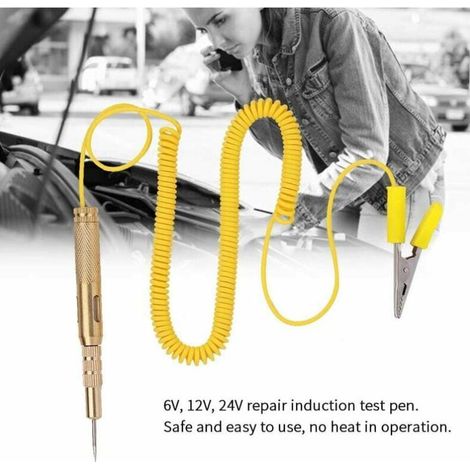Circuit Testeur Pen, Auto Voiture Véhicule Testeur de Circuit Testeur DC 6V 12V 24V Ampoule Tension Stylo Testeur Jaune (1/3)
