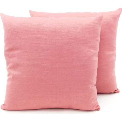 Coppia Cuscini Arredo Imbottiti Tessuto Ottoman In Tinta Unita Rosa Antico 41, misura40x40coloreRosa Antico 41 (1/4)