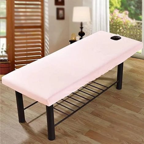 Drap-Housse de Massage Doux pour Table de Massage VIPITH, couvre-matelas de lit de thérapie de massage de salon de beaut , rose (1/4)