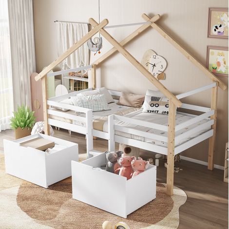 letto posto letto 90x200 con armadietti design casa OKMYHOME (1/5)