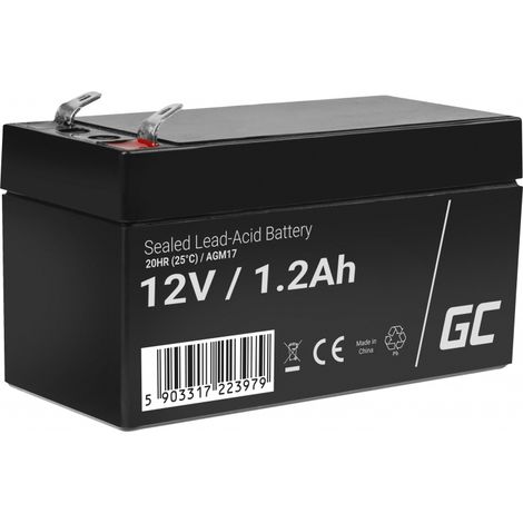 Cella verde 12 V 1,2 Ah (4,6 mm) 1200 mAh VRLA AGM.
