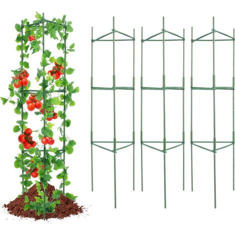 Tuteurs à tomates – VEVOR Lot de 6 tuteurs empilables de 122 cm pour légumes, fleurs et plantes grimpantes (1/5)