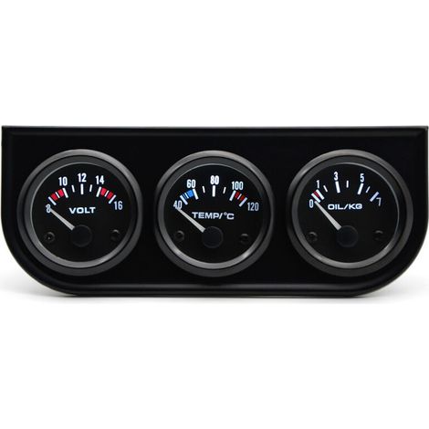 2" (52 mm) Kfz-Instrumentensatz: Voltmeter, Wassertemperaturanzeige, Öldruckanzeige, Dreifachinstrumente für 12-V-Fahrzeuge