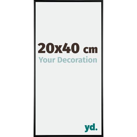 Your Decoration - 20x40 cm - Cadres Photos en Aluminium Avec Verre acrylique - Anti-Reflet - Excellente Qualité - Noir Brillant - Cadre Decoration Murale - Kent. (1/5)