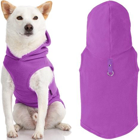 Pull d'hiver à capuche pour petit chien (XS, violet)