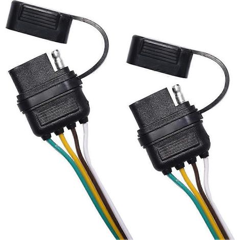 Adaptateur de prise répartitrice plate en Y à 4 broches avec double sortie, compatible avec les feux arrière à LED et les feux de remorque. (1/5)