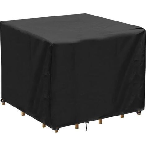 Housse Table de Jardin Carrée, Bache Salon de Jardin Imperméable, Anti-UV,210D Oxford Tissu Housse de Table Chaise Meubles de Jardin Extérieure (90x90x90cm) (1/4)
