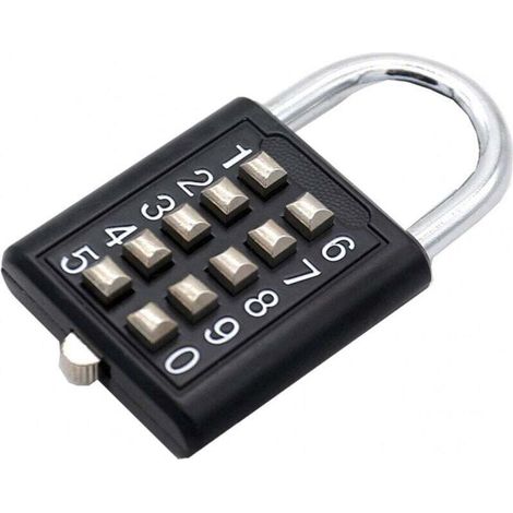 Black, 5-compartment fixed combination lock, gym door lock mechanism (1/4)