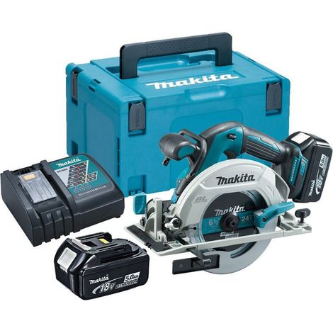 Scie circulaire MAKITA DHS680RTJ 18V LXT Ø165 mm - 2 batteries, chargeur inclus, MAKPAC