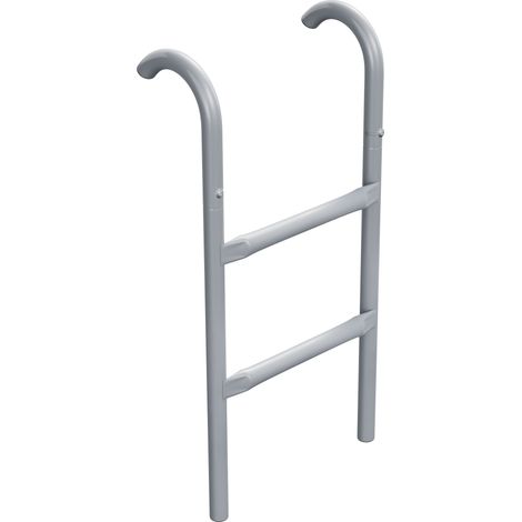 Jumpoo - Mehrzweck-Stufenleiter 2 Stufen H65 cm für Trampoline, Haus und Garten aus grauem Eisen