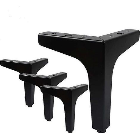 Pieds de table triangulaires en métal de rechange pour armoires et canapés livrés par lot de 4 (16 vis chacun). (1/5)