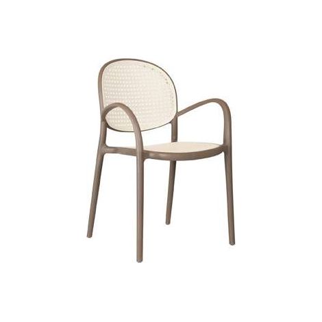 Pack de 4 sillones Masía para salón, cocina o terraza en topo, 85cm(alto) 48cm(ancho) 56cm(fondo). (1/5)