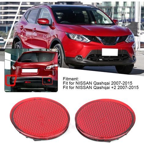 2 pièces lentille rouge gauche droite pare-chocs arrière réflecteurs 26561JE20A pour NISSAN Qashqai 07-15 (1/5)