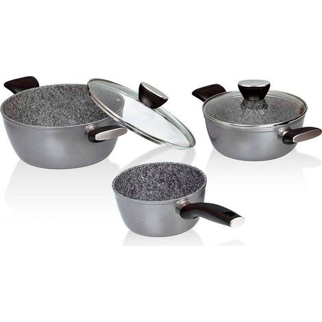 JATA bateria cocina full induction 3 piezas hbat3700 , Batería cocina Full Induction 3 piezasFabricado en aluminio estampado de alta calidadCapacidad de olla 3,8 litros (1/3)