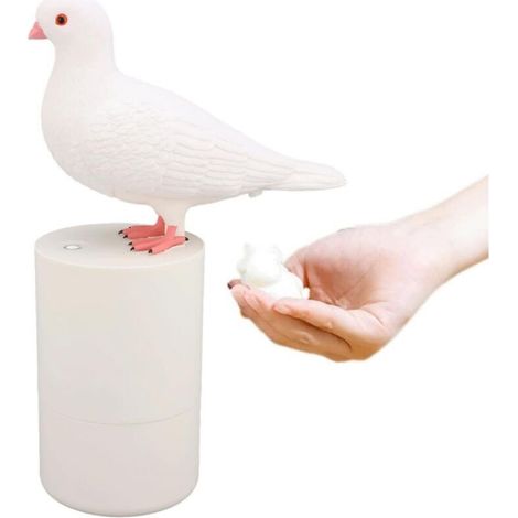 Pigeon Foam Soap Dispenser, Funny Bird Soap Dispenser, Touchless Foam Soap Dispenser (White) (1/5)