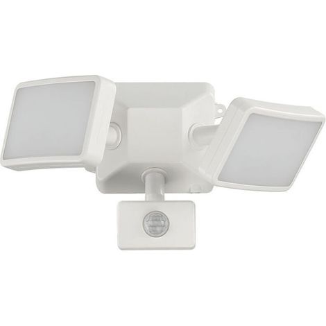 Lampes de sécurité pour l'extérieur avec détecteur de mouvement, projecteur à LED 1600LM avec PIR, double éclairage de sécurité blanc froid pour l'extérieur alimenté par le secteur, lampes ex - RWProj (1/5)