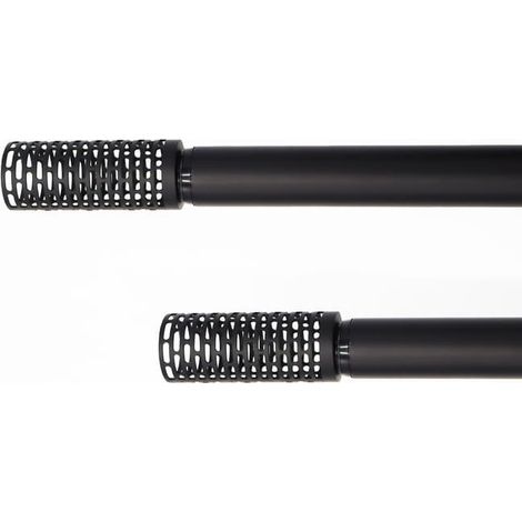 Tringle à Rideau, Extensible 1m20 à 2m10, Diamètre 25 à 28 mm, Noir, Contemporaine, Kit complet (1/2)