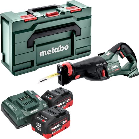 Metabo SSEP 18 LT BL Scie sabre sans fil 18 V 32 mm Brushless + 2x batterie LiHD 10,0 Ah + chargeur + Metabox
