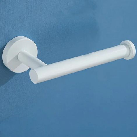 Porte Papier Toilette blanc, Porte rouleau De Papier Toilette Mural En Acier Inoxydable Pour Salle De Bain Et Cuisine (1/4)
