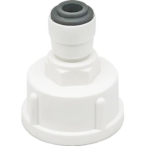 Raccordo - Connettore per tubo flessibile - Connettore rapido - Adatto per depuratori d'acqua, filtri, tubi flessibili, distributori d'acqua, frigoriferi - Bianco (1/4)