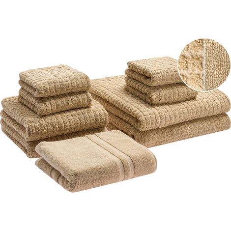 Handtücher 9er Set ATAI Baumwolle Sandbeige
