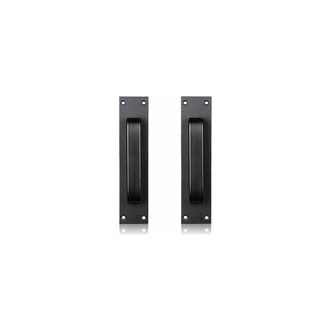 (Noir) Poignée de porte en alliage d'aluminium à poignée de porte en aluminium de verre montée sur verre et en plastique de cuisine (1/4)
