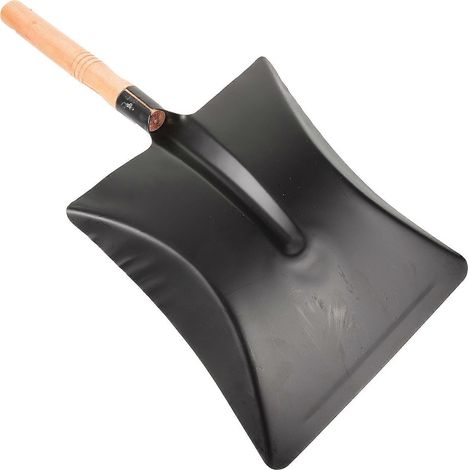 Pelle de jardin portable en fer, petite pelle à manche en bois, noire (1/4)