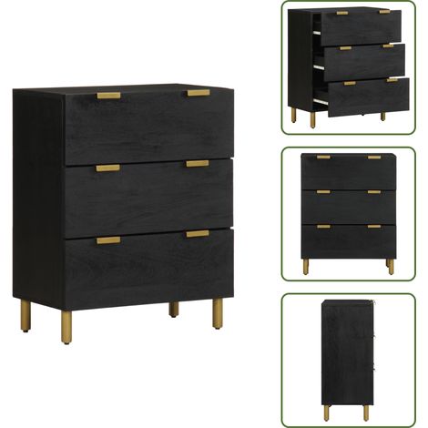 vidaXL Buffet noir 60x33x75 cm bois d'ingénierie (1/5)