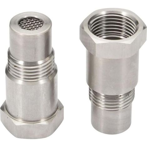 Lot de 2 rallonges de capteur détrompeur lambda M18 x 1,5 mm avec filtre O2 capteur d'oxygène adaptateur de sonde lambda 45 mm pour système d'échappement de voiture accessoires M18 x 1,5 mm (1/4)