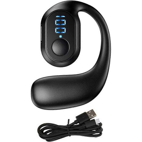 Numérique Écran Single Oreille Hanging Oreille Bluetooth Casque Open Bluetooth 5.3 sans Fil Casque Écouteur Noir (1/5)