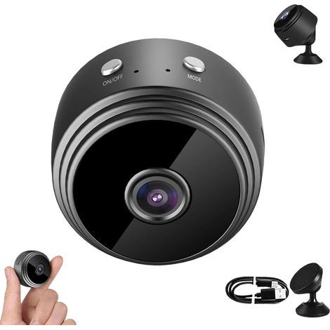 Mini-Smart-WLAN-Kamera, drahtlose 1080P-Heimsicherheitsüberwachung, kleine tragbare Kamera, schwarz. (1/5)