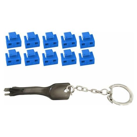 Cache-ports RJ45 MC-RJ45PORTBLOCK-B (10 pièces) Noir/Bleu (1/2)