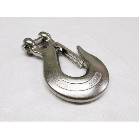 Clevis Slip Hook with Safety Latch Stainless Steel 10MM (Spring Loaded Sling Catch Chain) (1/2)