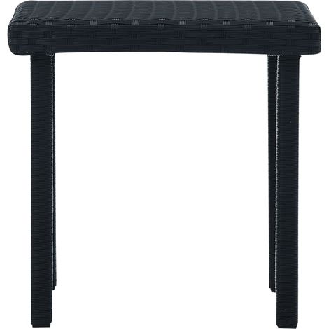 vidaXL Garden Tea Table Black 40x40x40 cm Poly Rattan