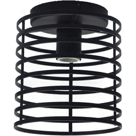 Plafonnier semi-encastré style industriel vintage, suspension E27, culot noir, décoration de salon, pour intérieur 240 V (1/5)