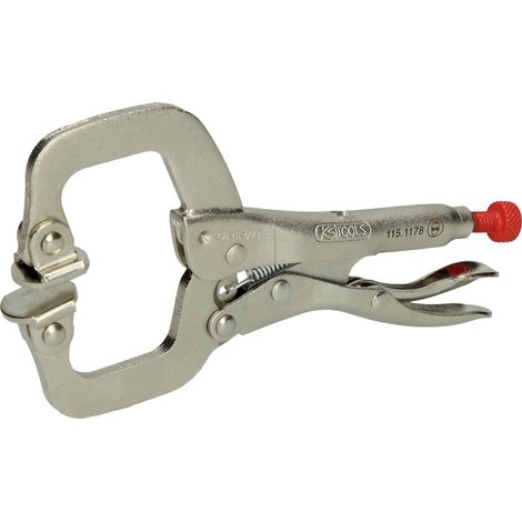 Kstools – Pince étau avec mâchoire ajustable 0-25 mm – Acier nickelé et chrome-molybdène – Longueur 125 mm – Pour soudage de profilés encombrants
