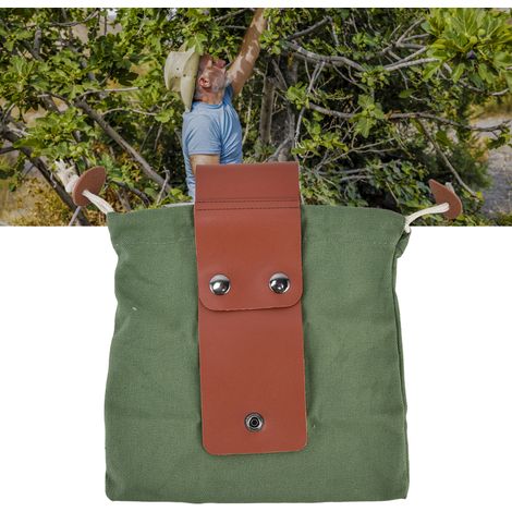 Sac de cueillette Canvas à porter autour de la taille, matériau PU, couleur militaire, style compact et facile à ranger, dimensions: 21x23x34cm, poids: 88g. (1/5)