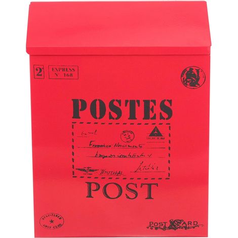 Boîte aux Lettres Murale Rétro Fer Robuste avec Serrure Style Américain Boîte Poste Extérieure Sécurisée et Décorative Montage Mural Facile (1/5)